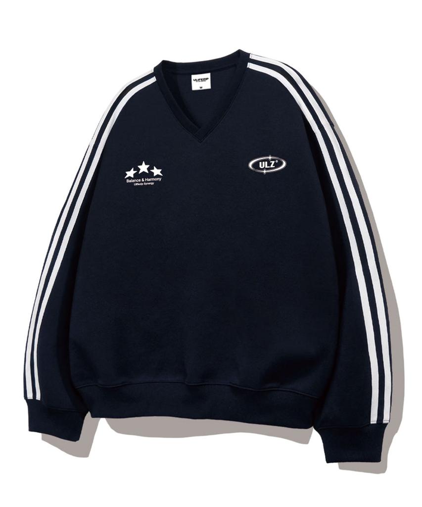 ULIFEZIP Sporty Synergy Oversized Track V-Neck Sweatshirt 5 Colors [Ulzv_4003]