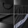 2Pcs/Set O-Neck Short Sleeve Casual Outfit Elastic Waistband Drawstring Pockets Men Patchwork Color T-shirt Jogging Pants Set Streetwear