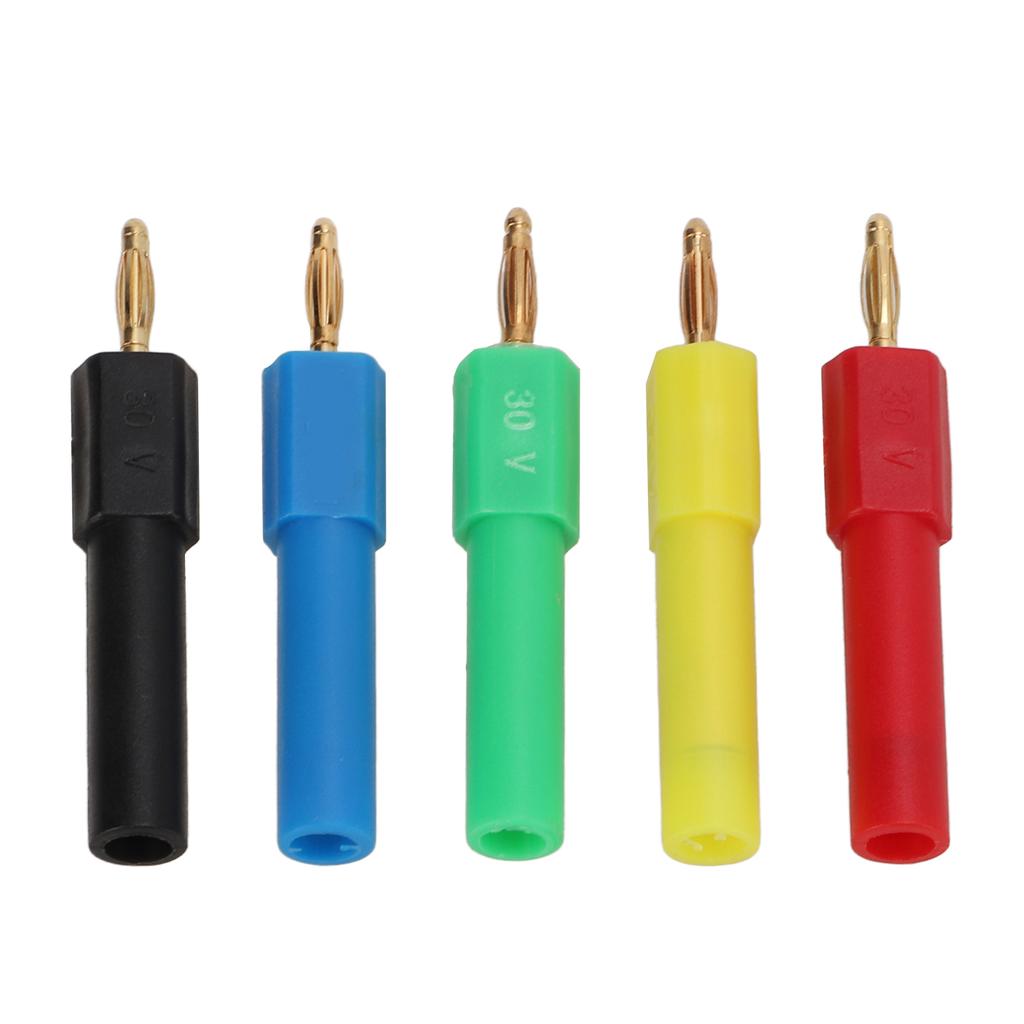 5Pcs Male to Female Banana Plug 2mm to 4mm PA Brass Bananas Plugs Adapter for Automobiles