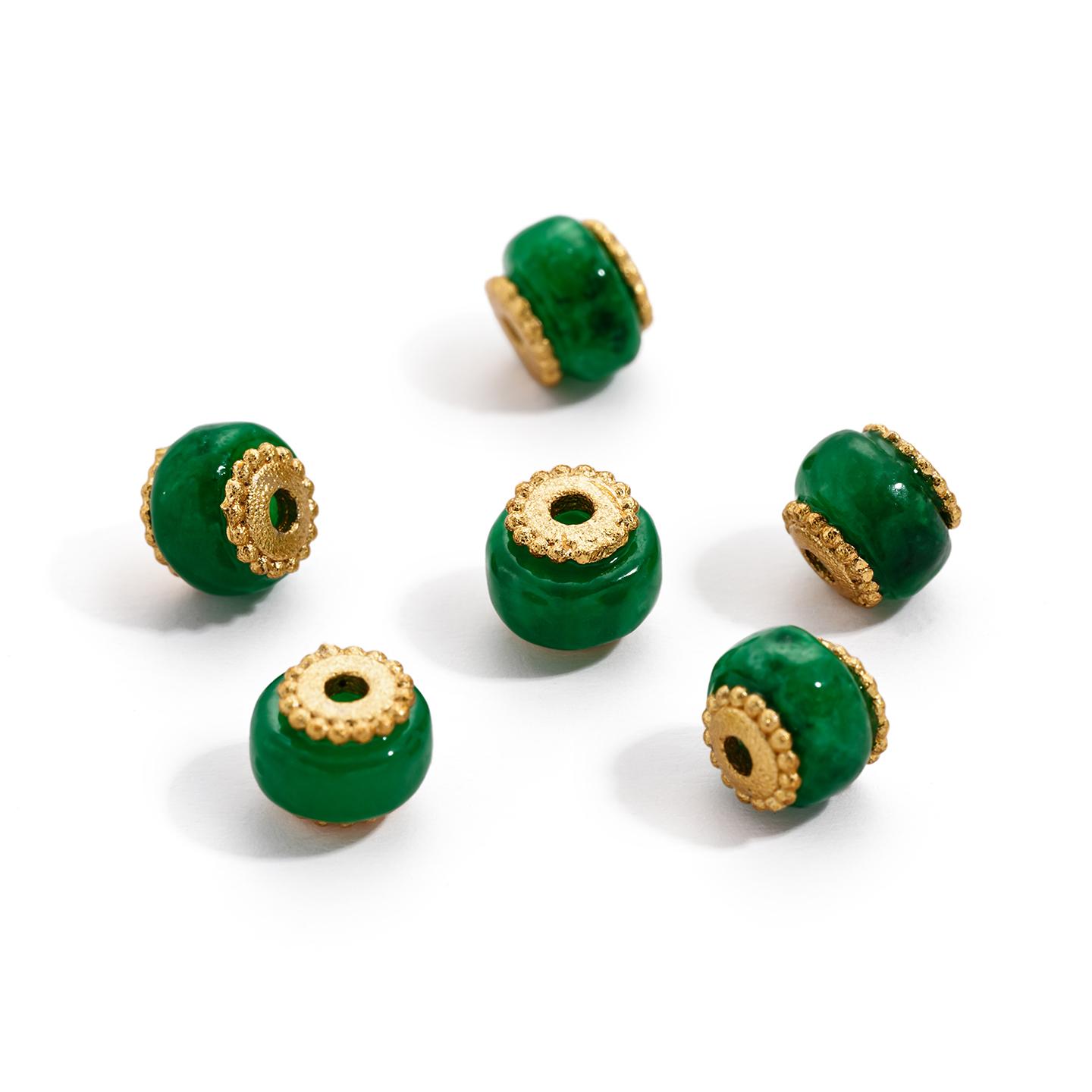 

1Piece Colorful Lantern Shape Natural Stone Metal Copper Spacer Beads for Handmade DIY Earrings Jewelry Making Accessories зелёный