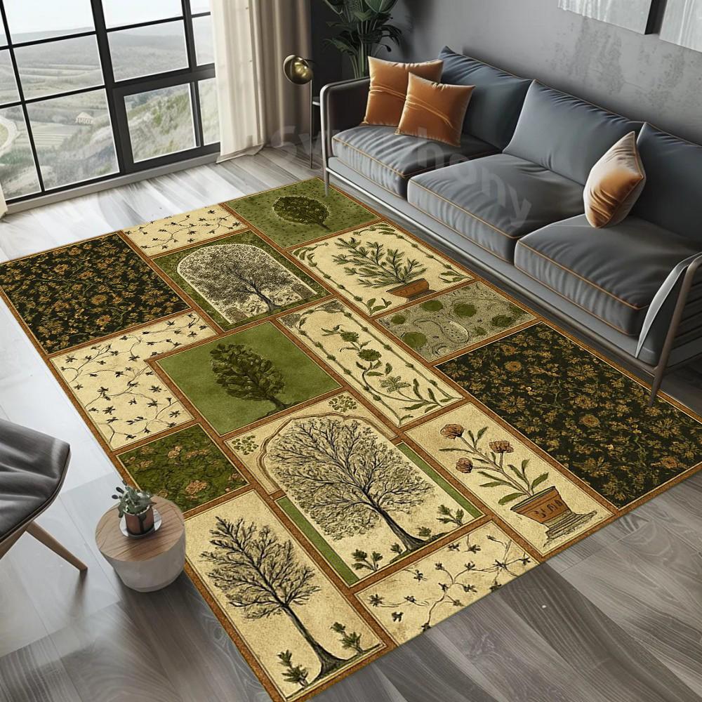 Patchwork Carpet Mat Rug Geometric Floral Ethnic Colorful Butterfly Durable Home Decoration Living Room Dining Room Floor Mat
