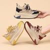 Summer new little white shoes thick-soled lace-up color matching comfortable casual height increase women's shoes height increase thin breathable