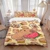 Conjunto de Roupa de Cama de Urso Cartoon Anime - Inclui Uma Capa de Edredom e Duas Fronhas (Sem núcleo) - Perfeito para Decoração de Quarto e Quarto de Hóspedes