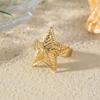 European & American Fashion Star Flower Punk Ring - High-End, Simple Niche Jewelry