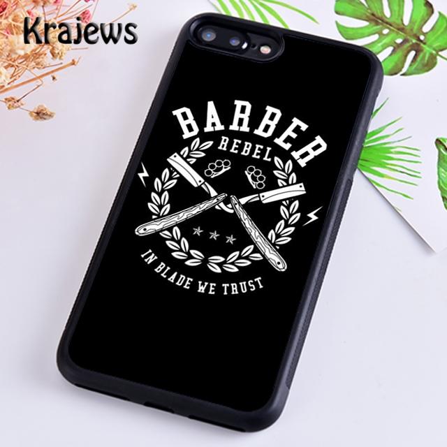 Krajews Love Barber Life Husa moale pentru telefon pentru iPhone 14 5 SE 6s 7 8 plus 11 12 13 pro X XR XS max Samsung S21 S22ultra Plus