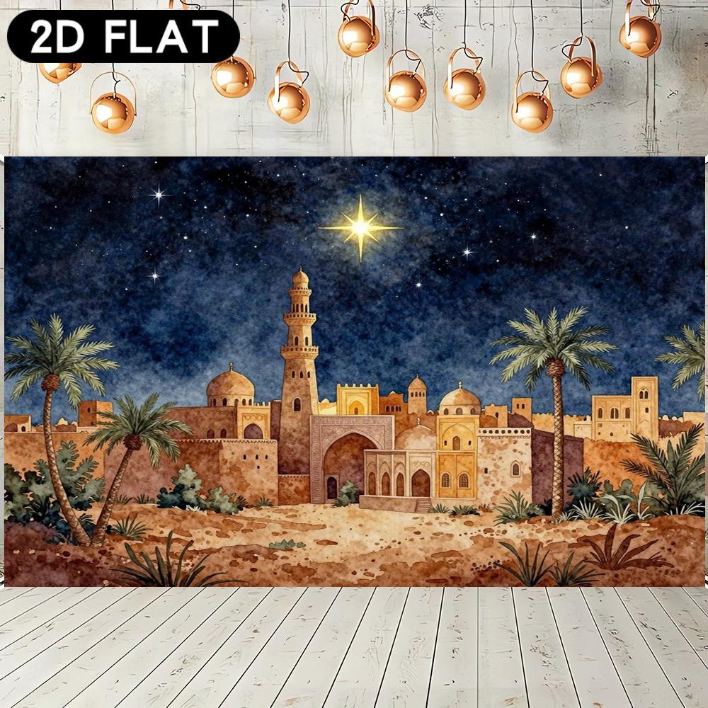1Pcs Nativity Scene Manger Stable Decoration Background Winter Backdrop Decorations For Photo Studio Photo Booth Christams Party