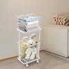 2-Tier Metal Laundry Hamper with Removable Basket, Foldable Frame and Wheels, White, Space Saving Storage Organizer for Bedroom
