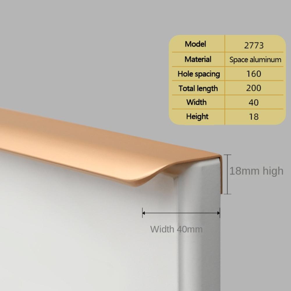 Klíčky ke dveřím ze slitiny hliníku Skryté úchytky zásuvek Vysoce kvalitní úchytky skříněk Domácnost