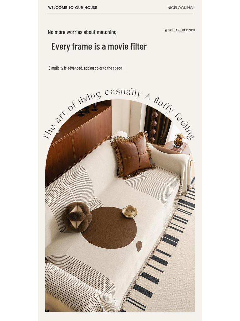 Luxurious Non-Slip Summer Chenille Sofa Cover - Dust-Resistant Full Wrap Pad