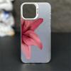 Lily Flower Print IMD Material Silvery Phone Case for iPhone 16 E 15 14 13 12 11 Pro Max XS XR X 7 8 15 16 Plus Shockproof Cover