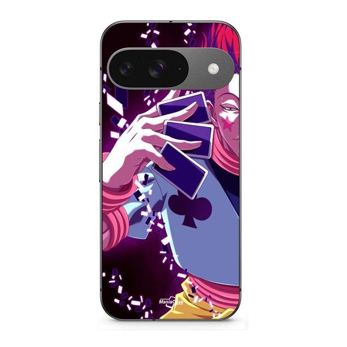 Coque pour Google Pixel 9 Hisoka Morow et les carte hunter x hunter anime noir