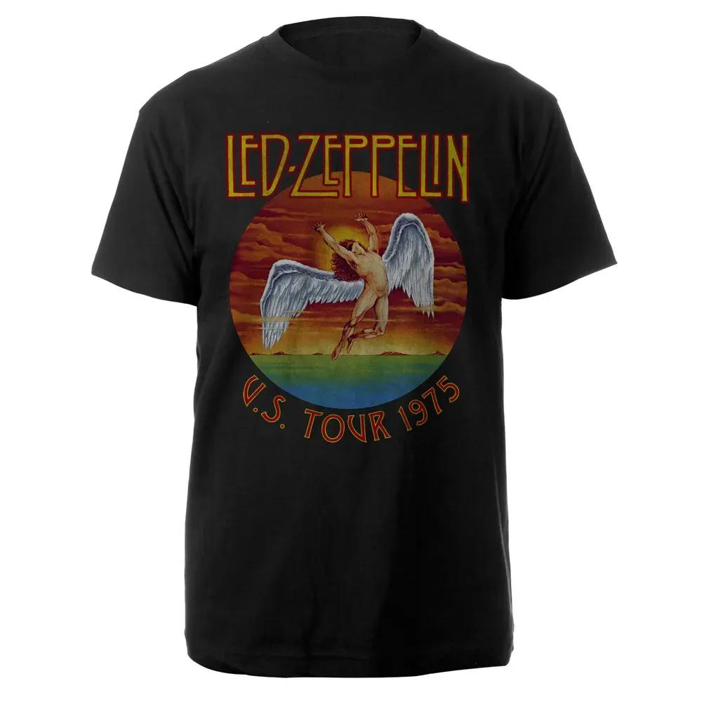 Rock Band Led Zeppelin Tshirt Unisex and Women Summer Gothic Y2K Clothing Fashion Casual Round Neck Short Sleeved Top Streetwear