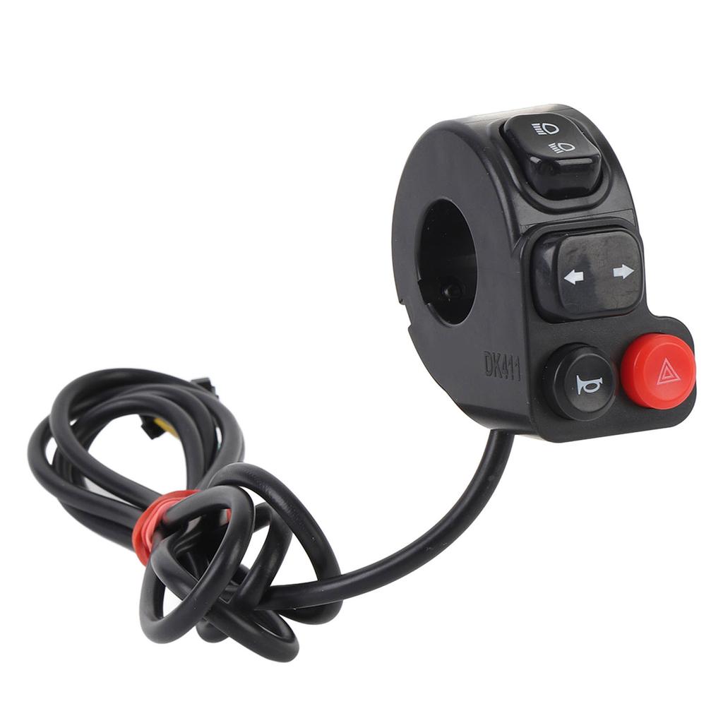 4 In 1 Motorcycle Handlebar Switch Headlight Horn Turn Signal Switch 4.92ft Cable for Electric Bike Scooter