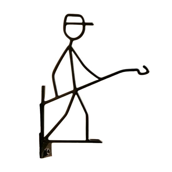 Stick Man Hanging Pendant Weather-Resistant Metal Plant Hanger Creative Shape Wall Hook for Indoor Outdoor Small Plants