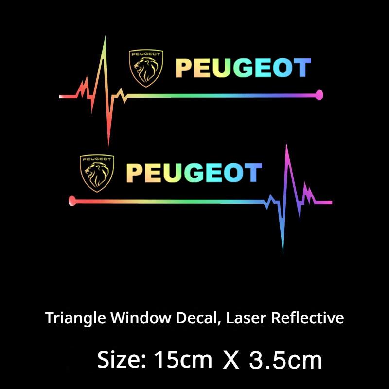 2 car stickers laser reflective decoration suitable for Peugeot 207 208 301 307 308 406 407 408 508 2008 3008 4008 5008 car deco