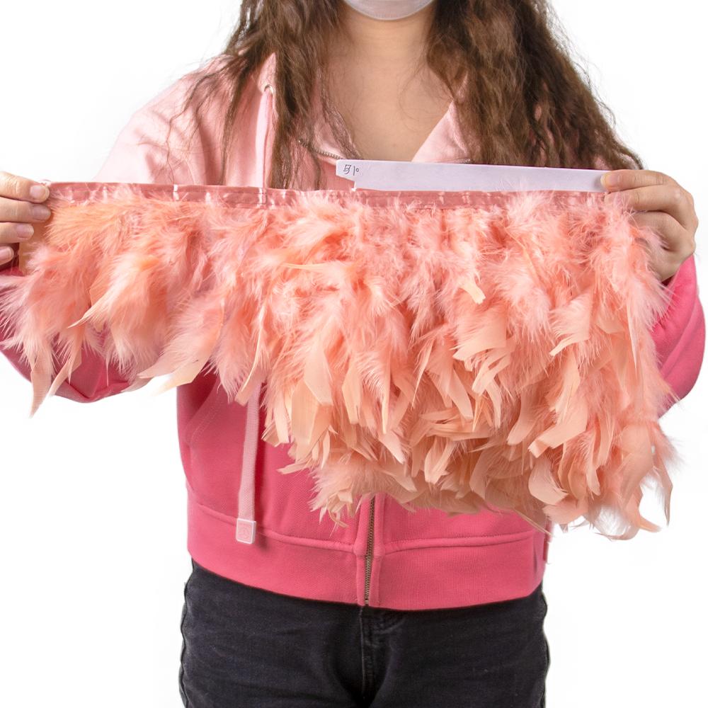 Multicolor Natural Turkey Feather Trim Ribbon 4-6 Inches Fluffy White Marabou Feathers Trims Lace for Party Skirt Clothing Decor