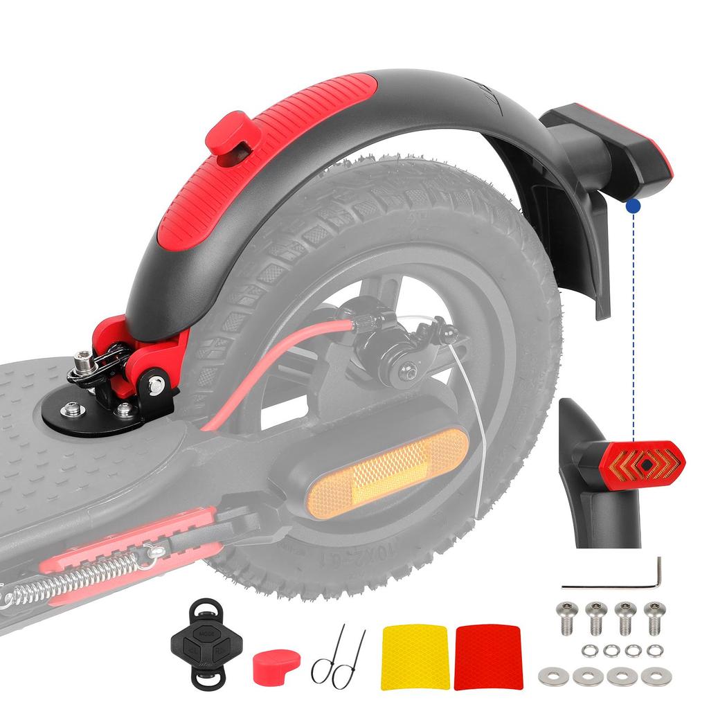 Gray-Red Ulip Superior Rear Fender with aluminium and turn signal light for Xiaomi scooters