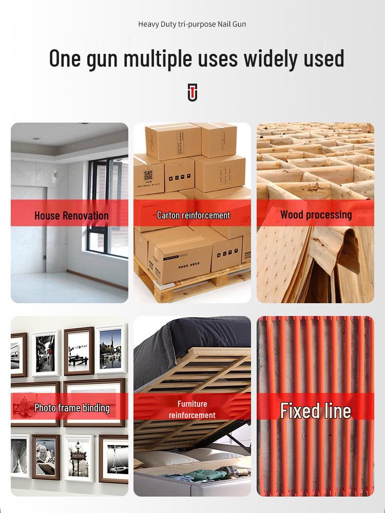 U-Shaped Manual Nail & Stapling Gun for Bookbinding and Woodworking