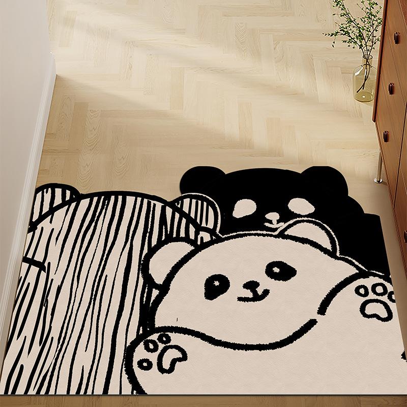Cute Cat Household Door Floor Mat Leather Floor Mat Entry Door Porch Non-Slip And Wear-Resistant Foot Mat Girl Heart Floor Mat