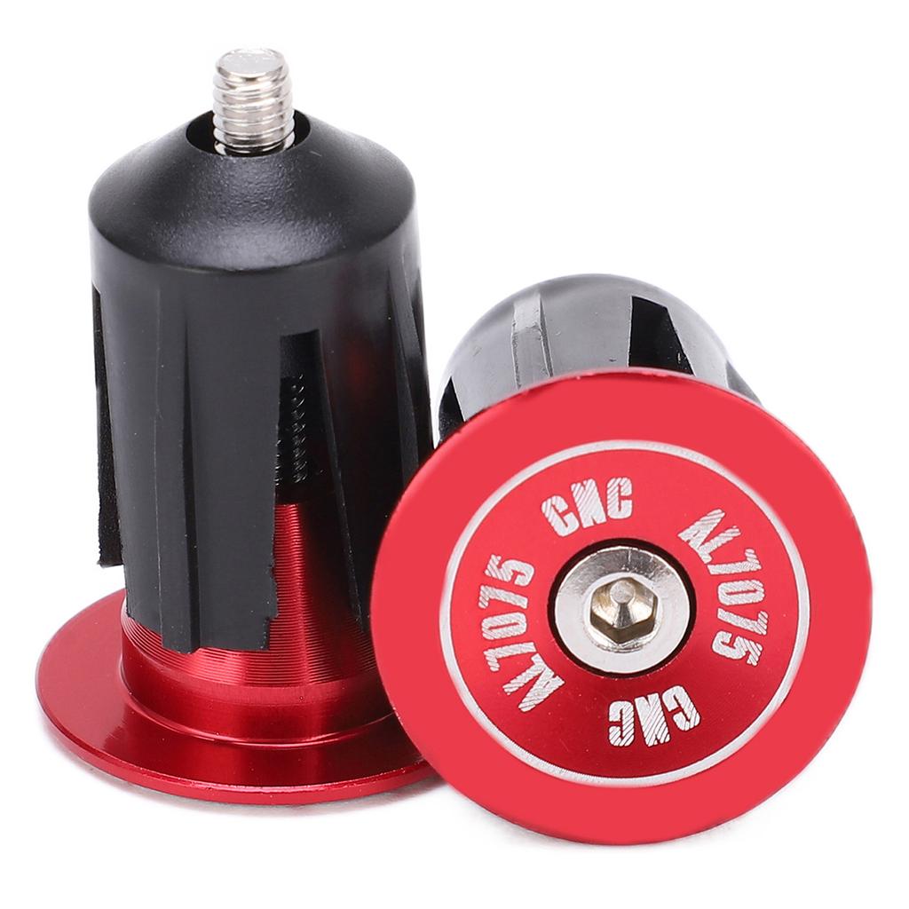 2pcs Handlebar Plug Aluminum Alloy Plastic Replaceable Practical Bicycle AccessoriesRed