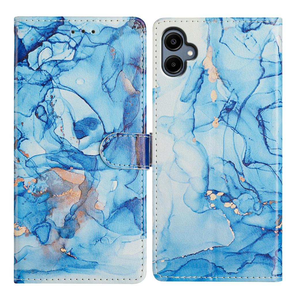 Für Samsung Galaxy A07 Hülle Musterdruck Brieftasche Ständer Klappbar Leder Handyhülle mit Riemen