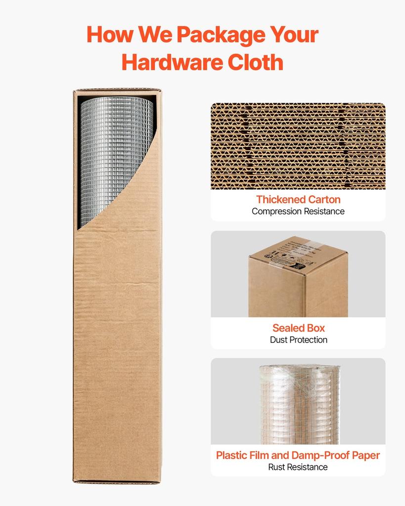 Hardware Cloth, 12.7 Mm 1 X 20 M 0.8 Mm Diameter Chicken Wire Fence, Hot-Dip Galvanized After Welding Metal Wire Mesh Roll, Garden Plant Welded