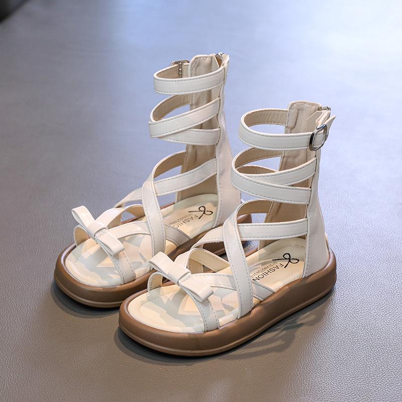 

Крутые Сандалии для Девочек Маленькая Принцесса Модные Универсальные Детские Римские Сандалии, Милая Обувь для Девочек Малышей и Подростков 26 белый