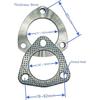 2.5 Inch 3-Bolt Exhaust Flange Connection Kit, Flange and Gasket for Exhaus