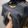 Padded Vest Women Winter Sleeveless Undershirt Double-sided Velvet Warmth Thickened V-neck Elastic Bottoming Fir