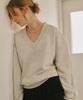 Ronron V Neck Over Fit Sweatshirt Oatmeal