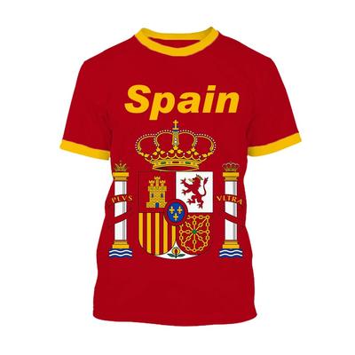 Spanish Series 3D Printed Men's Casual Short Sleeved T-shirt Cross-border New Men's T-shirt