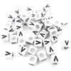 6x6mm Black Letter Beads On White Acrylic Squares for DIY Jewelry and Creative Accessories