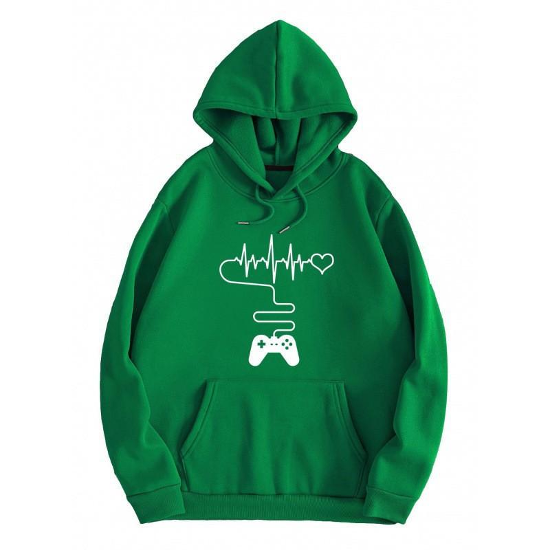 Casual Loose Hooded Sweater Fashion Print