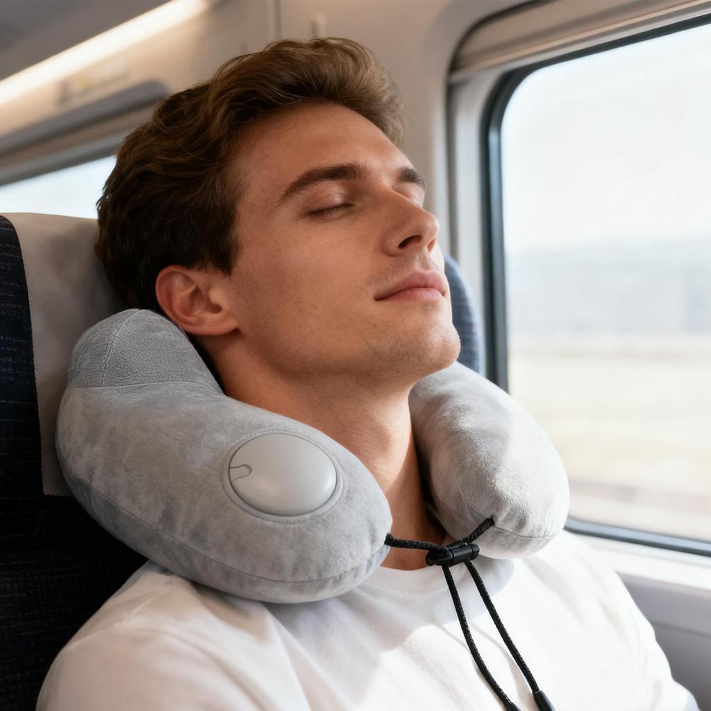 Portable Car Neck Pillow U Shape Neck Support Pillow Plush Sleeping Napping Travel Airplane Pillow With Storage Bag