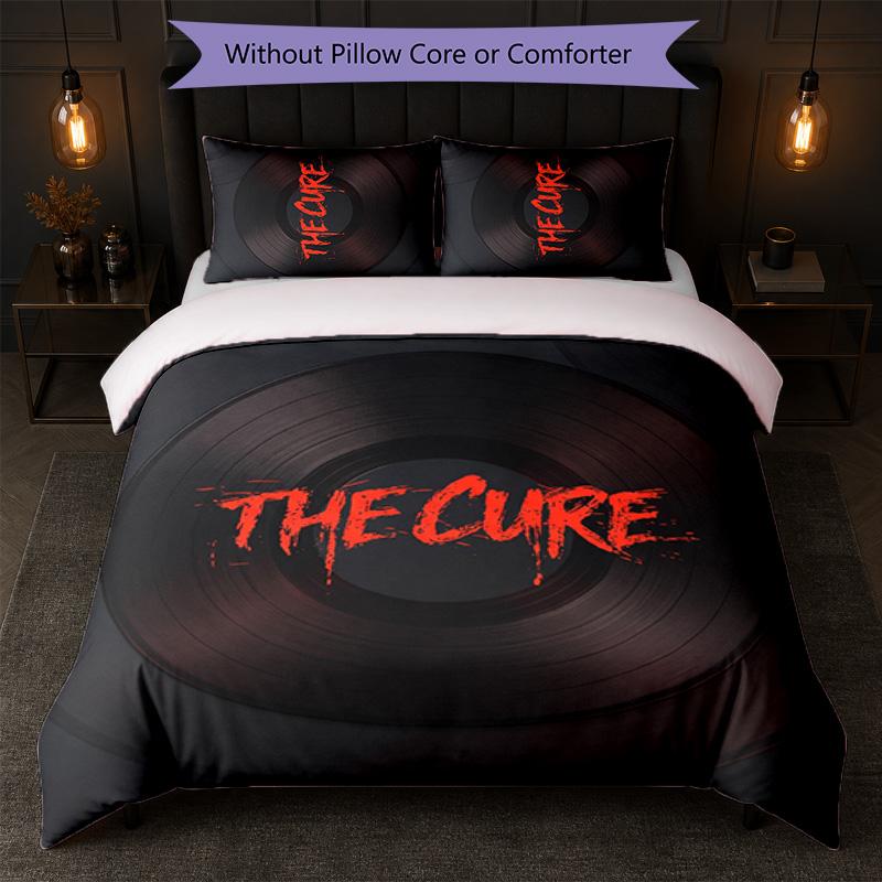 The Cure Print 3Pcs Bedding Set Duvet Cover With Two Pillowcases Soft Bed Linen For Household Bedroom