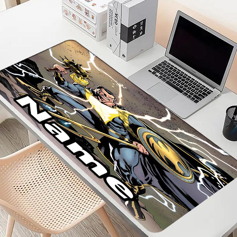 Custom Name Personalized Black Adam Pattern Mousepad, Laptop PC Desk Mat, Decorative Desk Mat for Home Keyboard Pad Gift