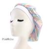 New Women Laser High Elasticity Wide Side Sleeping Cap Perm Hat Chemotherapy  Bath S Silk Bonnet for Sleeping