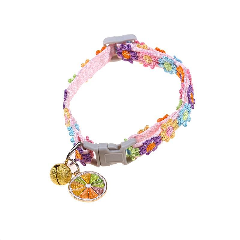Pet Collar Adjustable Colorful Lace Flower Cat Collar Puppy Accessory Necklace Pet Collar Kitten Cute Dog Bell Cat Product Cute