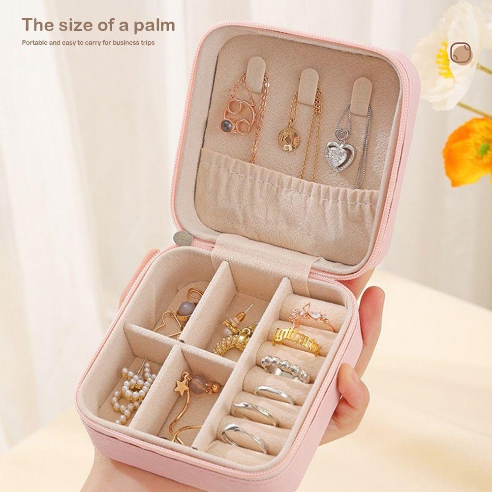 PU Leather Jewelry Box Mini Size Portable Jewelry Box Portable Jewelry Storage Box Home Use