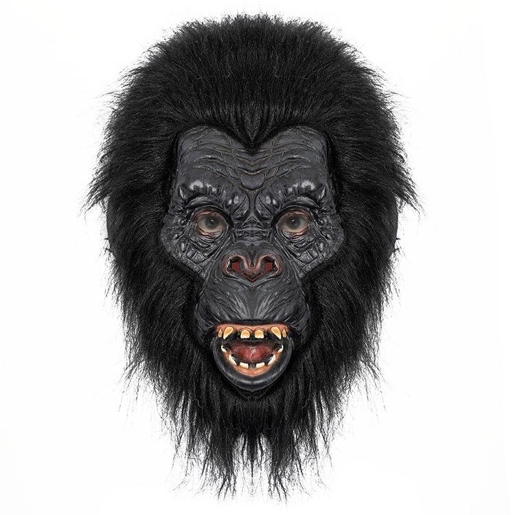 Black gorilla latex mask, realistic animal headgear Adult size чёрный