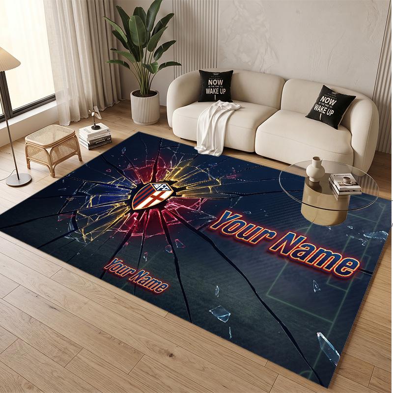 Personalized Crystal Velvet Carpet Bologna FC Pattern Non Slip Floor Rug