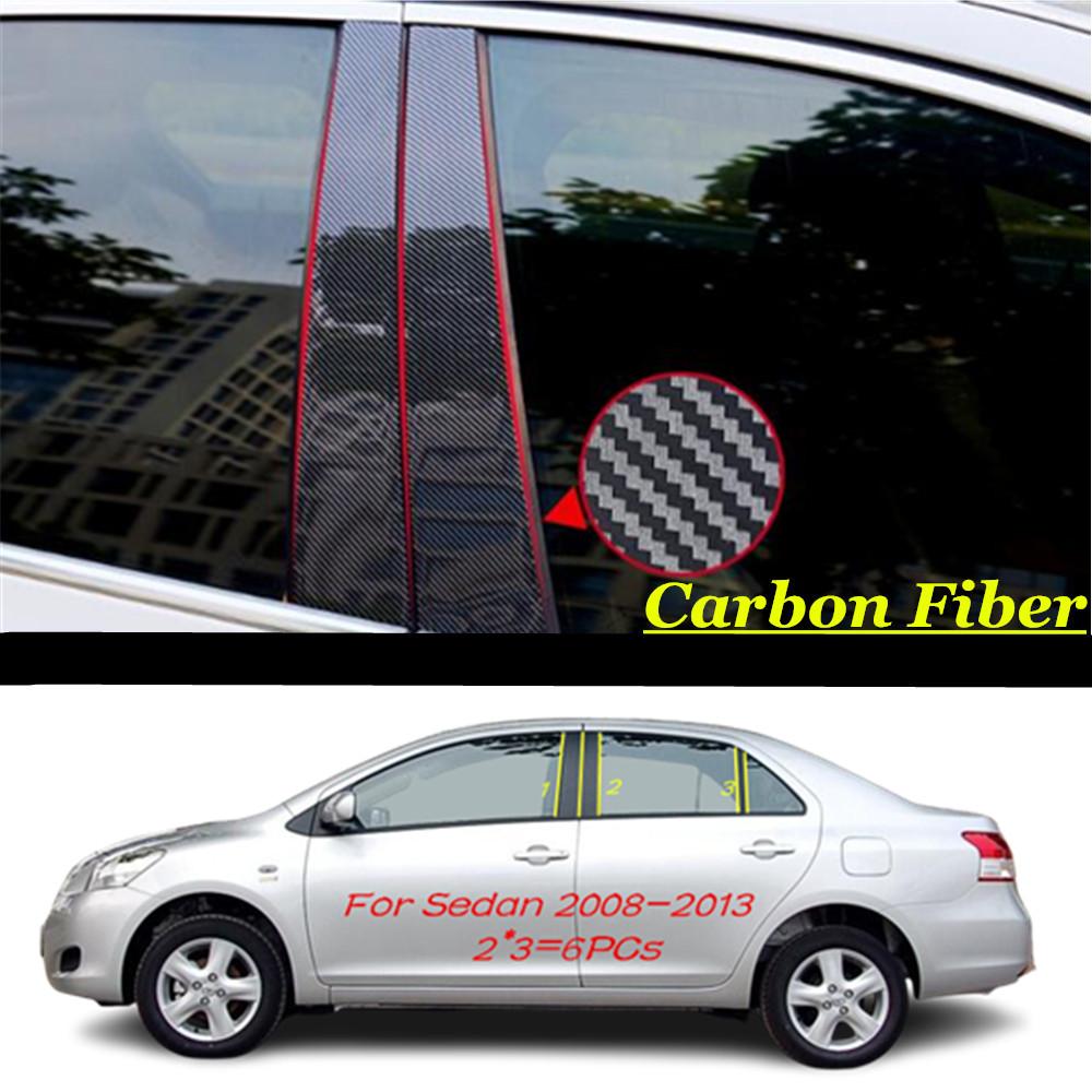 For Toyota Vios/Yaris L/FS 2005-2014- Car PC Material Pillar Post Cover Door Trim Window Molding Sticker Plate Accessories
