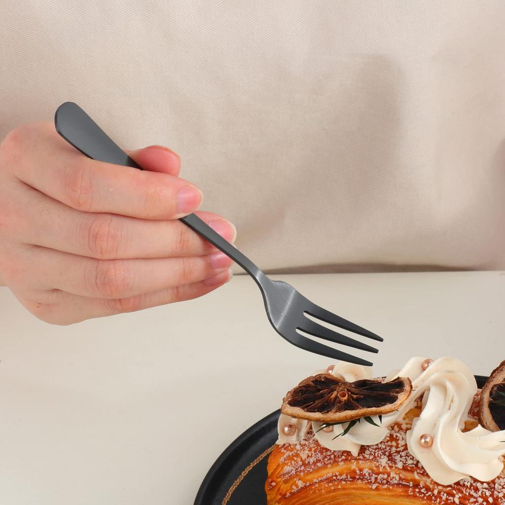 BISDARUN Dinner Cutlery 10 for 2 stainless matte satin suitable 4 colors to choose black Set, pieces, people, 18-0 steel, finish, size, easy-to-use