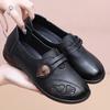 New Shoes Soft Sole Single Shoes Medium and Old Women's Shoes Comfortable Middle-aged Non-slip Spring and Autumn Leap Month Elderly Leather Shoes