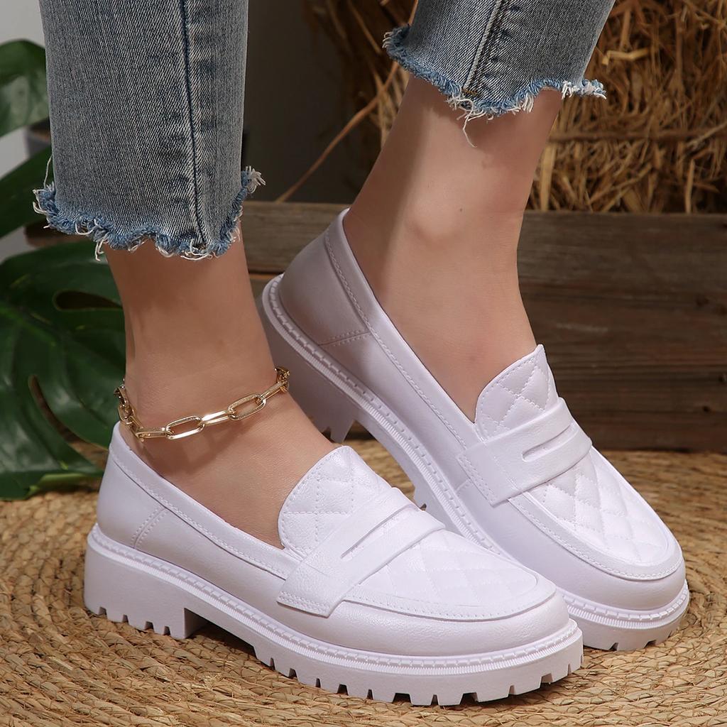 Leder Dicke Sohle Slipper Knappes Design Herbst Sommer Schuhe Slipper Flache Plattform Leder