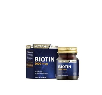 Nutraxin Biotin 5000 Mcg 30 Tablet Vitamin