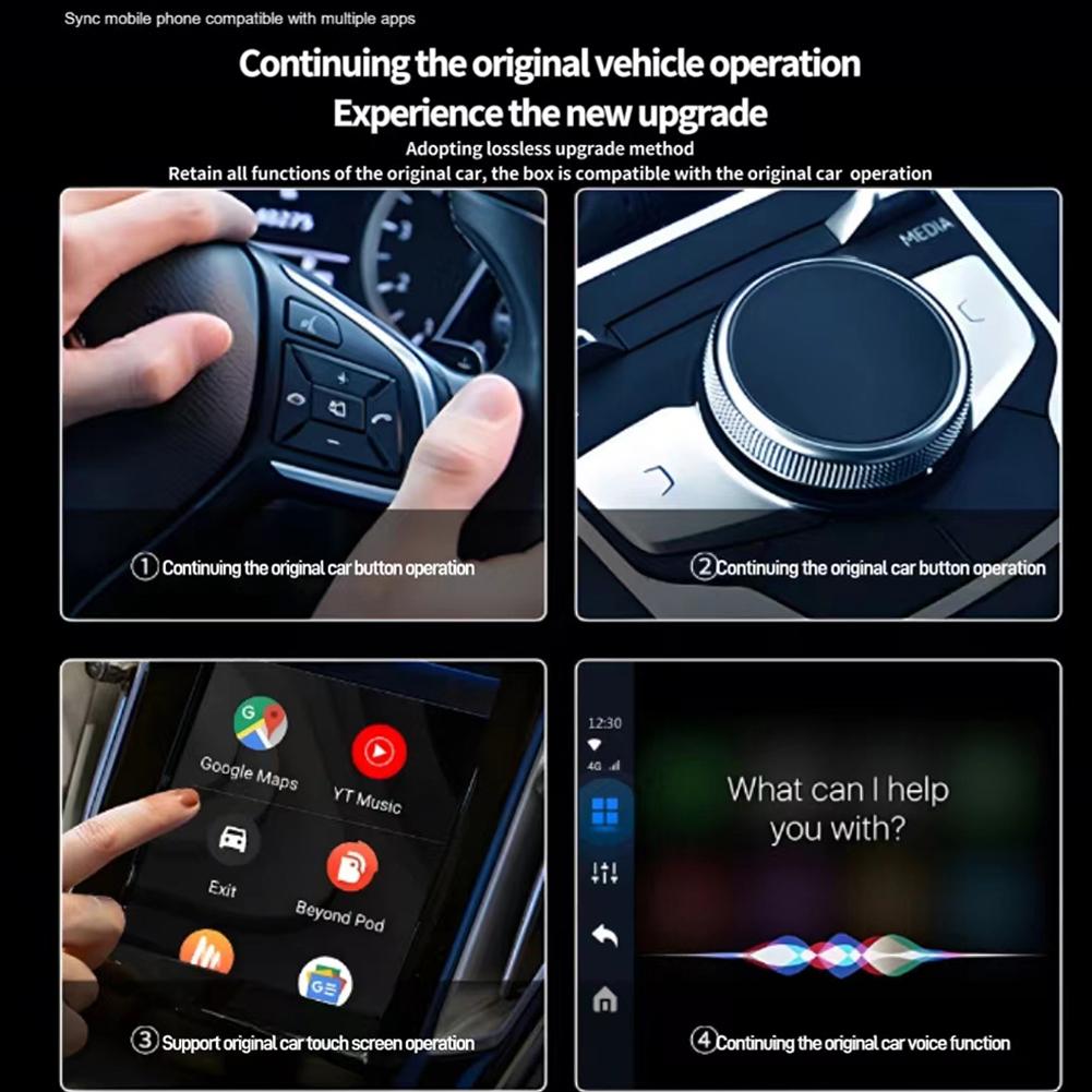 Mini CarPlay Wireless Adapter Auto Connect WiFi BT Wireless Carplay Android Auto Adapter for OEM Wired CarPlay Andriod Auto Cars
