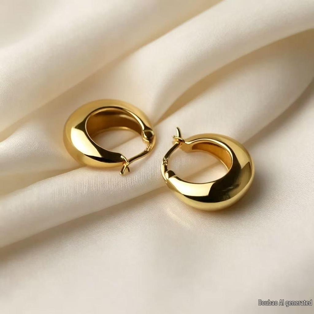 Korean High-End Circle Ear Clips: Stylish, Simple, and Versatile Earrings with a Unique Personality