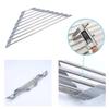 Roll Up Triangle Dish Drying Rack Kitchen Sink Organizer Corner Over The Sink Sponge Rag Holder Foldable Stainless Steel Drainer
