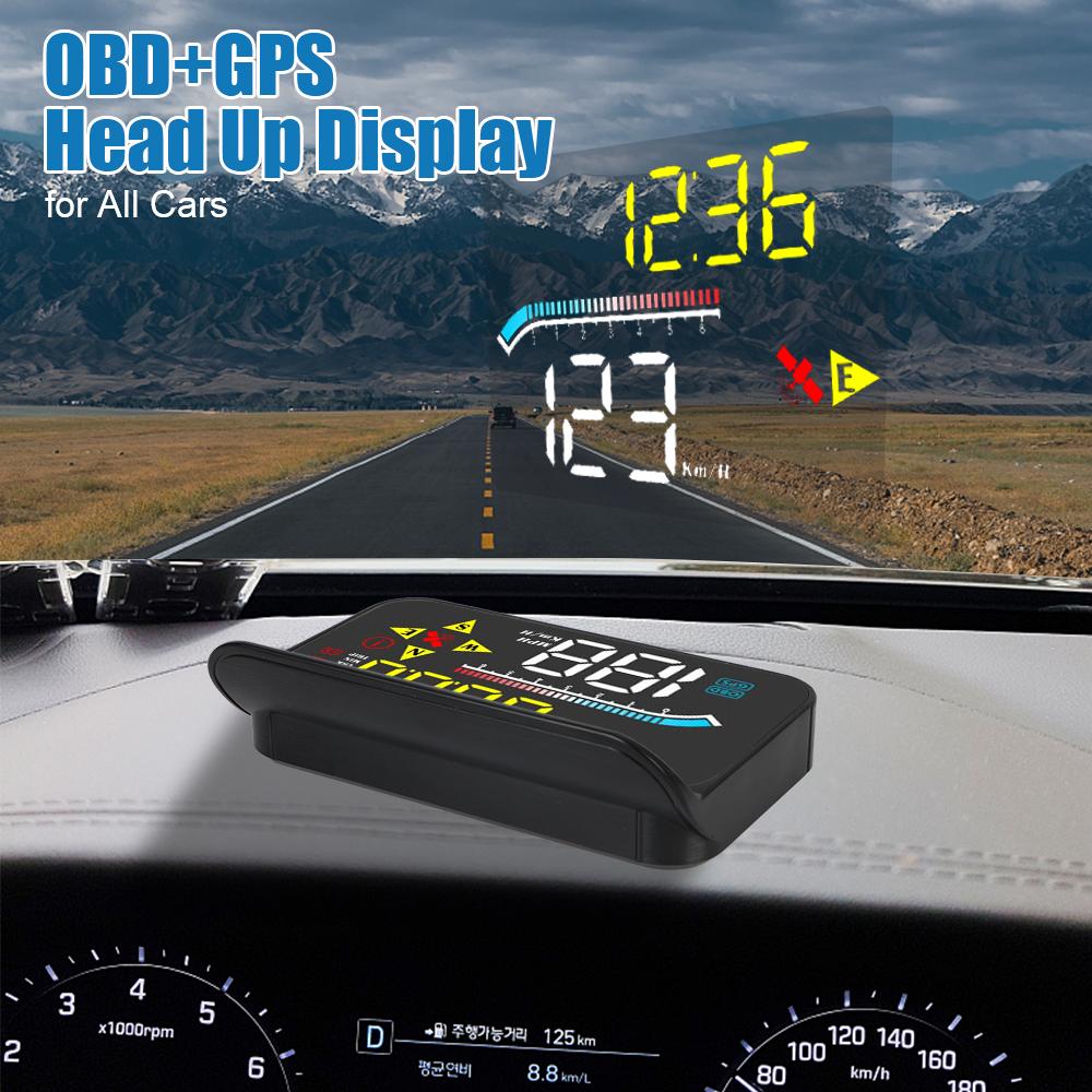 Auto Electronics Accessories Car HUD Speedometer Digital for All Cars Windshield Projector M17 OBD GPS Head Up Display